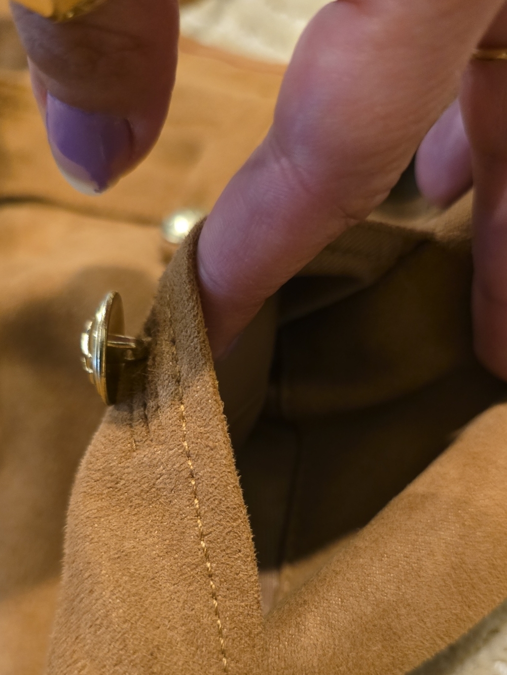 Tommy Hilfiger Tan Faux Suede A-Line Skirt with Belt, Size 2 - Picture 4 of 9